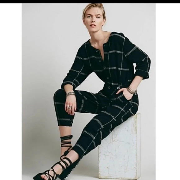 Free People Pants - Free People Keep It In Check Plaid Jumpsuit